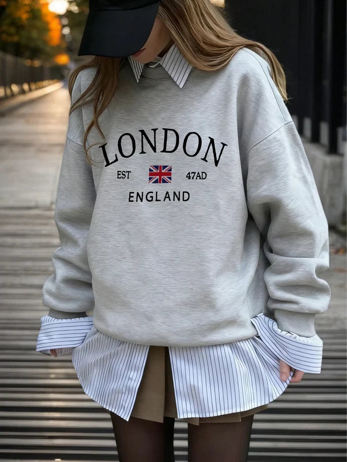 SXV Women's Casual Crew Neck Sweatshirt With Stylish Color Blocking