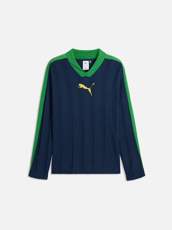 PUMA T7 Longsleeve Polo "Blue Jewel" - Polos T-SHIRT