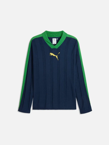PUMA T7 Longsleeve Polo "Blue Jewel" - Polos T-SHIRT