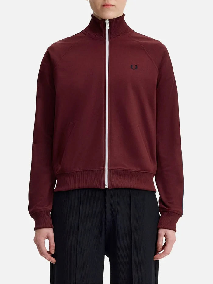 FRED PERRY Taped Track Jacket - Oxblood - Track Jackets EŞOFMAN ÜSTÜ