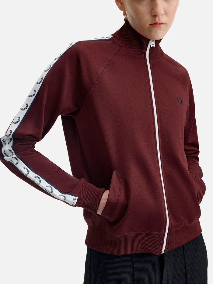 FRED PERRY Taped Track Jacket - Oxblood - Track Jackets EŞOFMAN ÜSTÜ