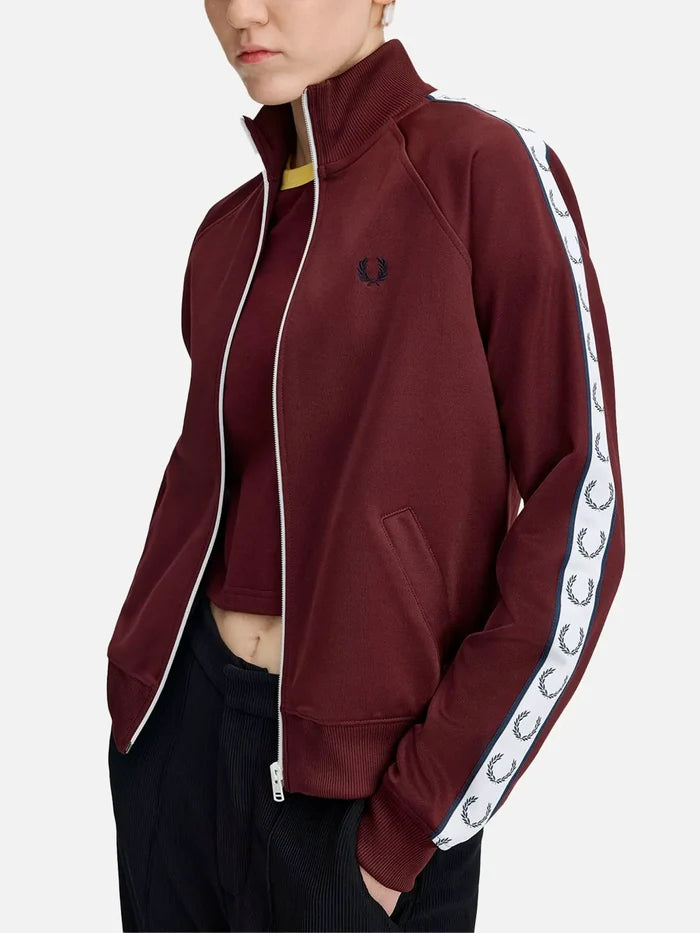FRED PERRY Taped Track Jacket - Oxblood - Track Jackets EŞOFMAN ÜSTÜ