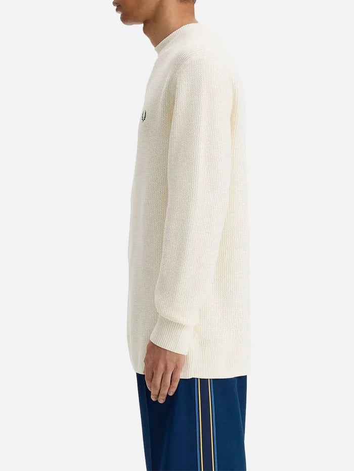 FRED PERRY Textured Jumper - Ecru - Sweaters KAZAK