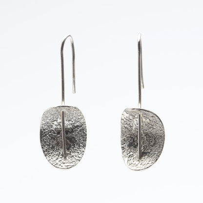 Textured Silver Chip Earrings