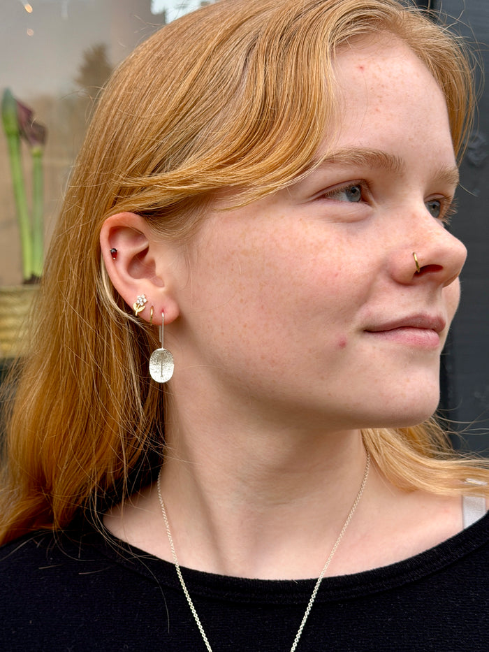 Textured Silver Chip Earrings