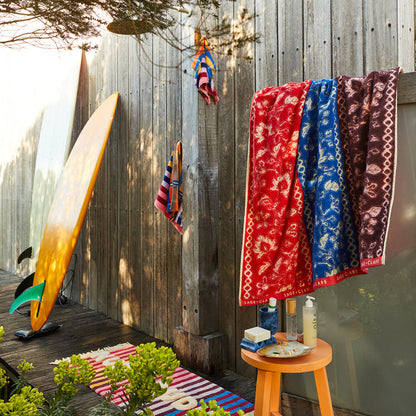 Thea Bath Sheet - Vermillion