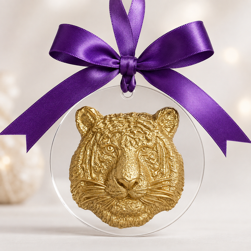 Tiger Head on Acrylic Wreath Oranment