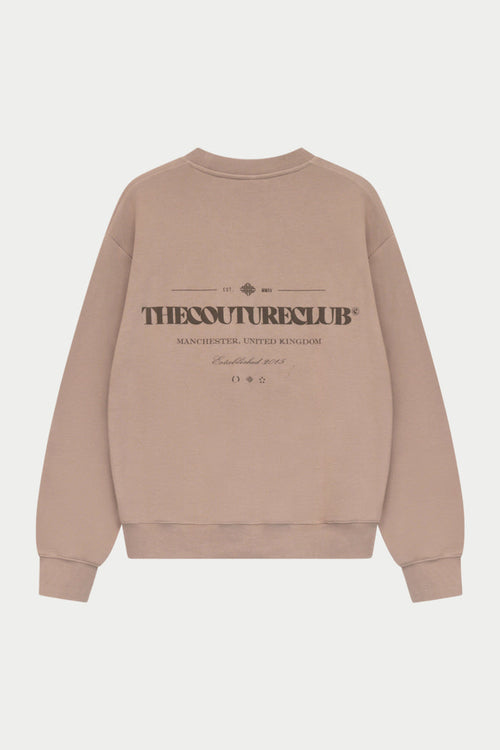 TONAL COPYRIGHT MULTI GRAPHIC CREW - BROWN