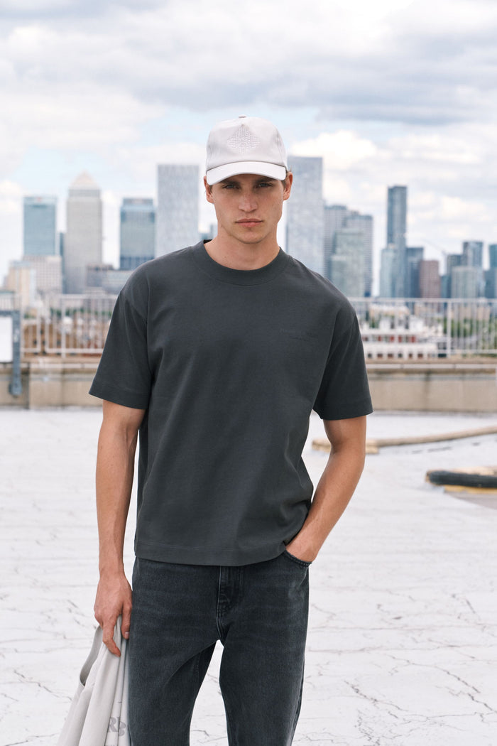 TONAL COPYRIGHT MULTI GRAPHIC T-SHIRT - CHARCOAL