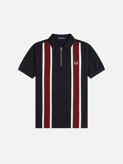 FRED PERRY Tramline Polo Shirt - Black - Polos T-SHIRT