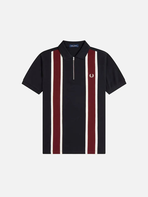 FRED PERRY Tramline Polo Shirt - Black - Polos T-SHIRT