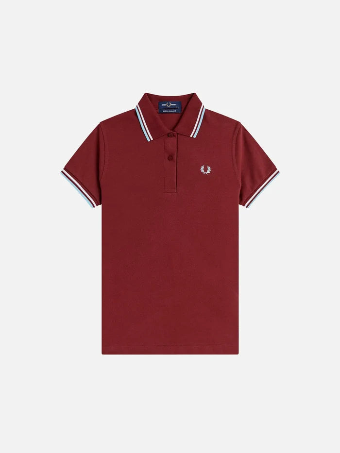FRED PERRY Twin Tipped Shirt - Maroon/White - Polos T-SHIRT