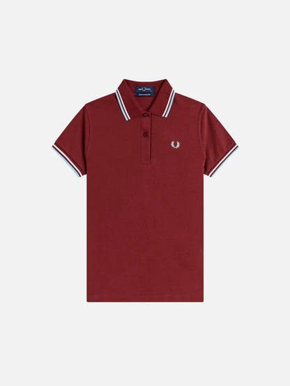 FRED PERRY Twin Tipped Shirt - Maroon/White - Polos T-SHIRT