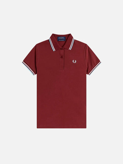 FRED PERRY Twin Tipped Shirt - Maroon/White - Polos T-SHIRT