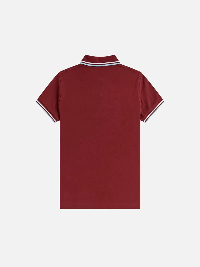 FRED PERRY Twin Tipped Shirt - Maroon/White - Polos T-SHIRT
