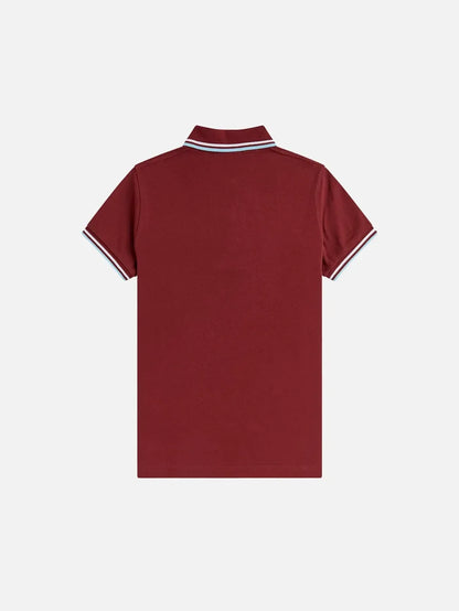 FRED PERRY Twin Tipped Shirt - Maroon/White - Polos T-SHIRT