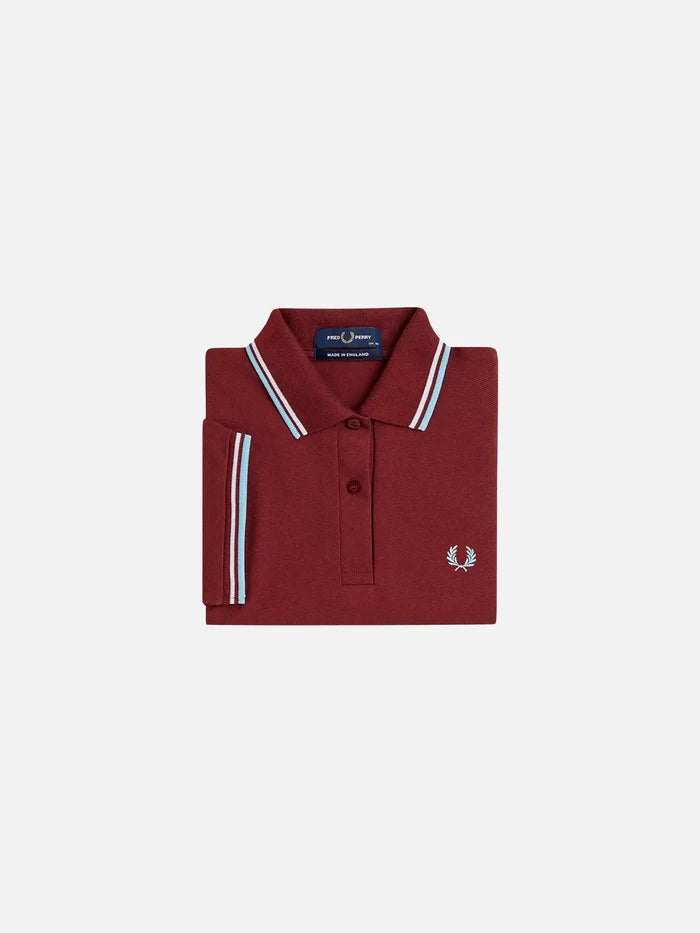 FRED PERRY Twin Tipped Shirt - Maroon/White - Polos T-SHIRT