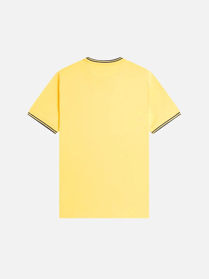 FRED PERRY Twin Tipped T-Shirt - Lemon Barley/Tennis Blue - T-Shirts T-SHIRT