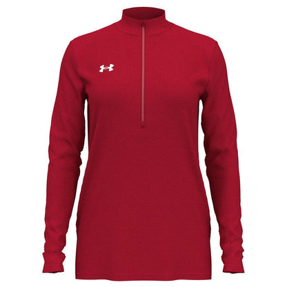 Under Armour Ladies Team Tech Half-Zip-Under Armour-Red/White-XS-Thread Logic