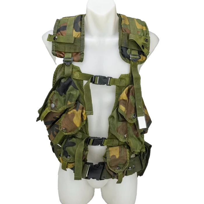 USGI 1st Gen Woodland Load Bearing Vest w/ Belt - Medium - Film Production Used - Combat Vests & Rigs