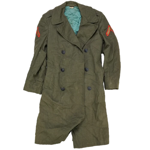 USMC Olive Wool Overcoat - 36S, Small - USMC Surplus - Great Coats