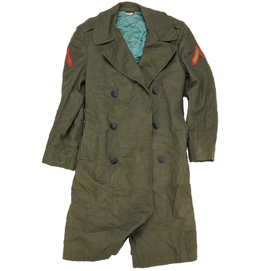 USMC Olive Wool Overcoat - 36S, Small - USMC Surplus - Great Coats