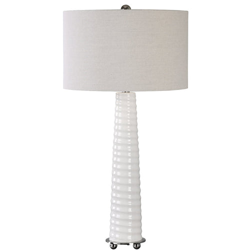 Uttermost Mavone Gloss White Table Lamp