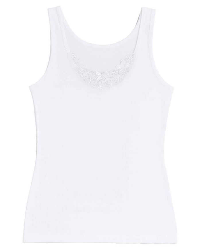 Vedonis Seamless Embroidered Sleeveless Camisole - White - Country Collection