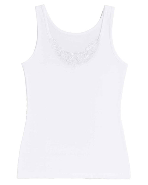 Vedonis Seamless Embroidered Sleeveless Camisole - White - Country Collection