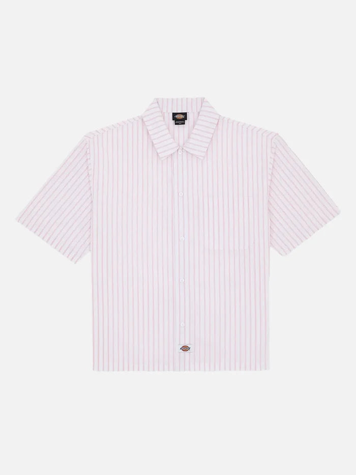 DICKIES Venedocia Stripe Shirt SS - White - Uncategorized GÖMLEK