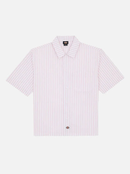 DICKIES Venedocia Stripe Shirt SS - White - Uncategorized GÖMLEK