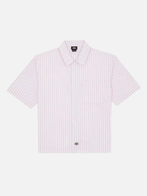 DICKIES Venedocia Stripe Shirt SS - White - Uncategorized GÖMLEK