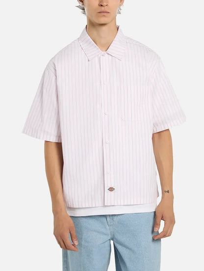 DICKIES Venedocia Stripe Shirt SS - White - Uncategorized GÖMLEK