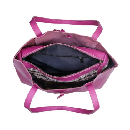 Verona Leather Tote Bag for Women - Pink