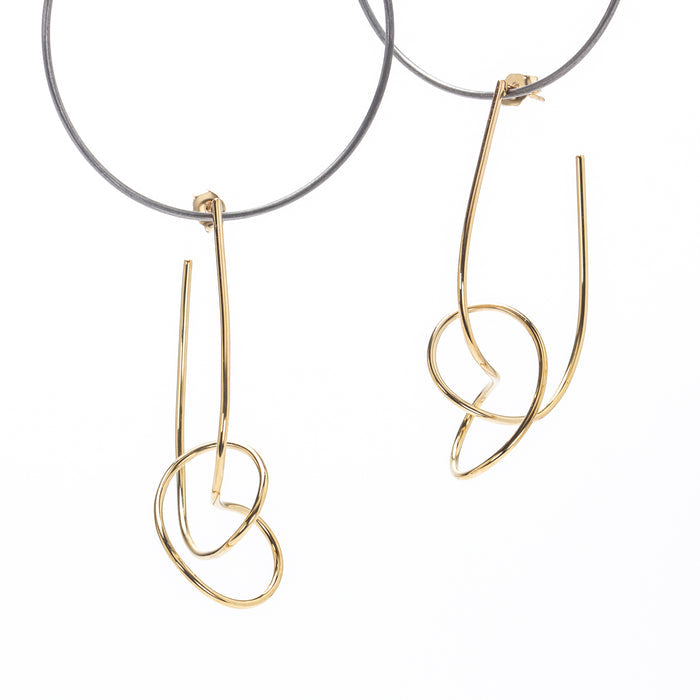 Vertical Knot Hoop Earrings