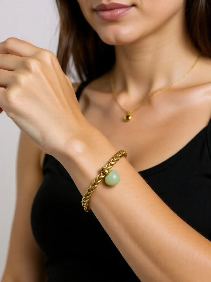 NES VINTAGE Vintage Altın Kaplama Quartz Renkli Elma Charm’lı Bilezik - BİLEKLİK