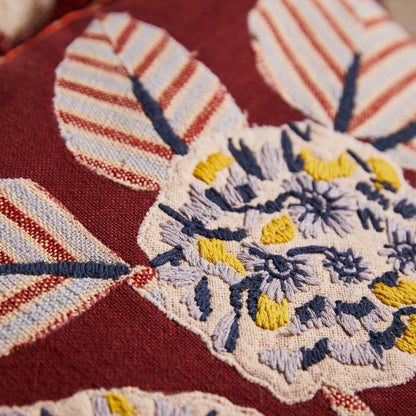 Vivi Appliqué Cushion - Rosewood Feather Insert