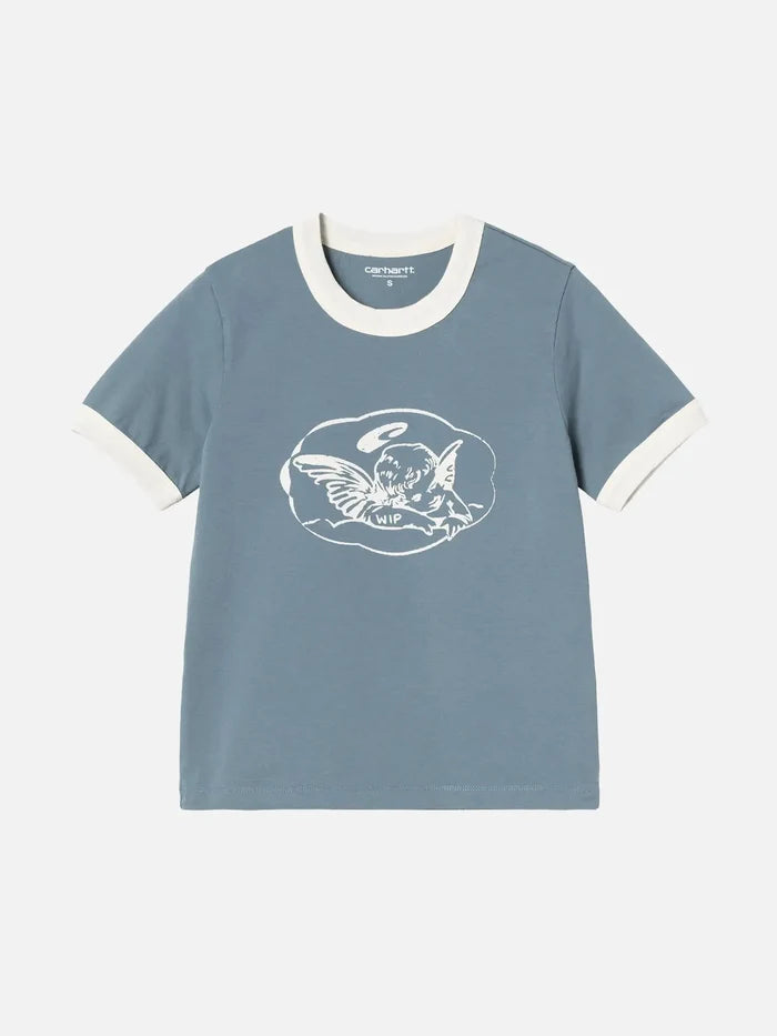 CARHARTT WIP W' S/S Reminiscing Ringer T-S - Velvet Blue Heavy - T-Shirts T-SHIRT