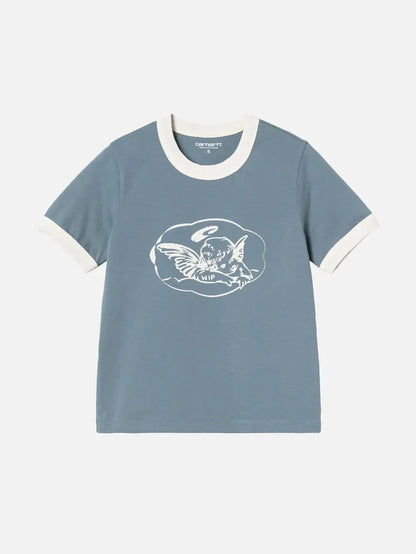 CARHARTT WIP W' S/S Reminiscing Ringer T-S - Velvet Blue Heavy - T-Shirts T-SHIRT