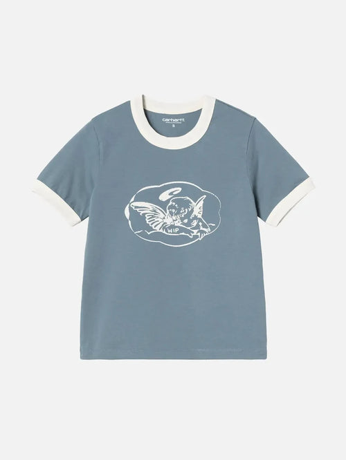 CARHARTT WIP W' S/S Reminiscing Ringer T-S - Velvet Blue Heavy - T-Shirts T-SHIRT
