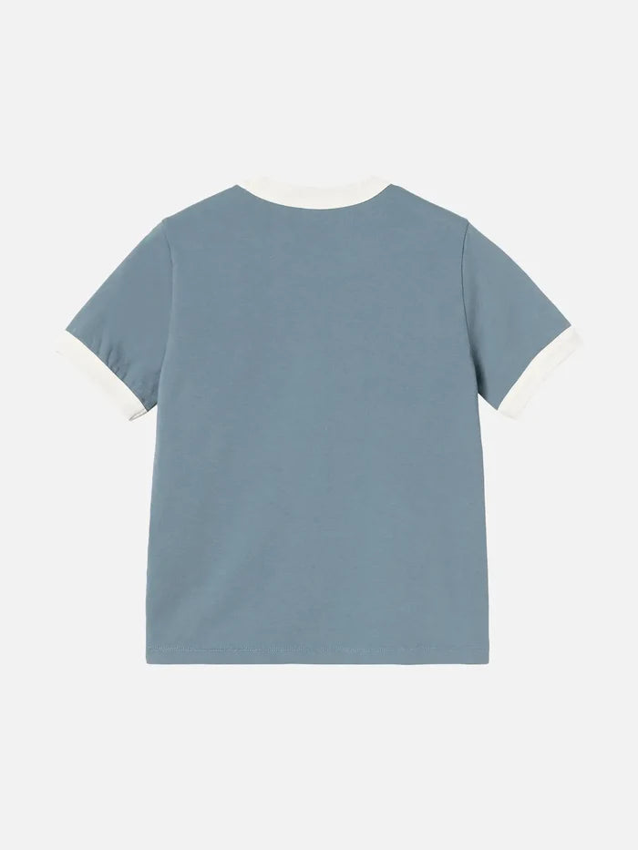 CARHARTT WIP W' S/S Reminiscing Ringer T-S - Velvet Blue Heavy - T-Shirts T-SHIRT