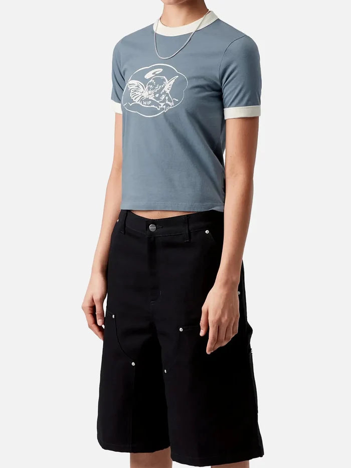 CARHARTT WIP W' S/S Reminiscing Ringer T-S - Velvet Blue Heavy - T-Shirts T-SHIRT