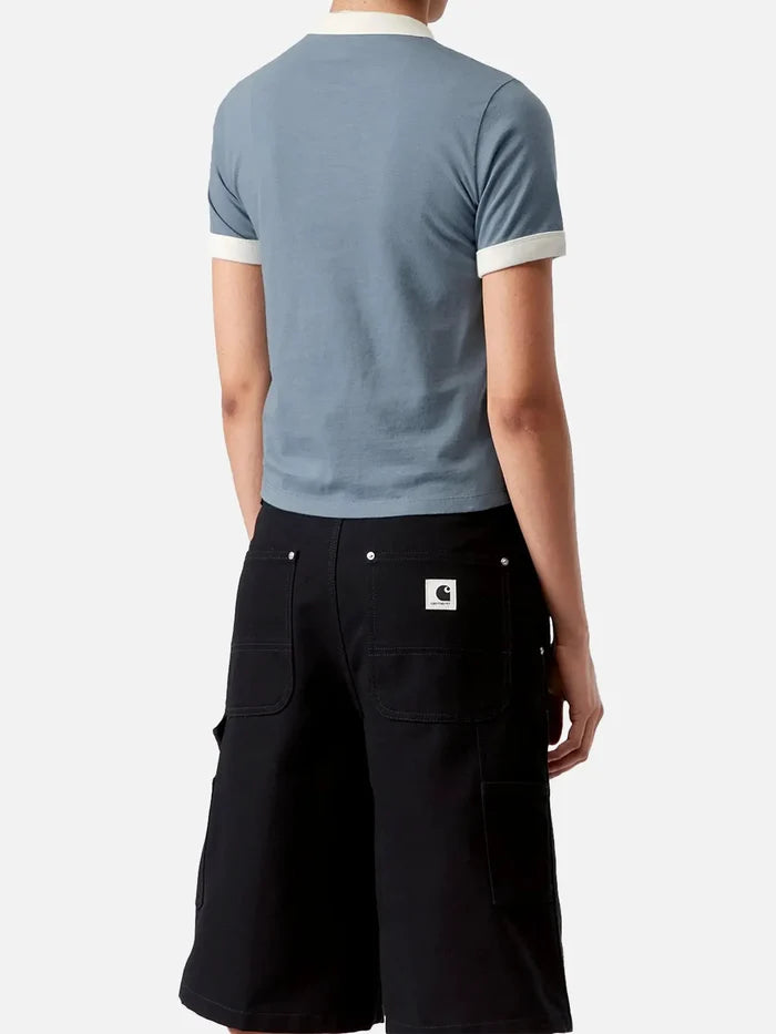 CARHARTT WIP W' S/S Reminiscing Ringer T-S - Velvet Blue Heavy - T-Shirts T-SHIRT