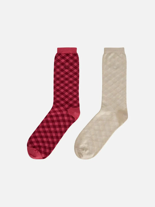 ADIDAS ORIGINALS Wales Bonner x adidas Check Sock - Craft Pink/Clear Brown - Crew Socks ÇORAP