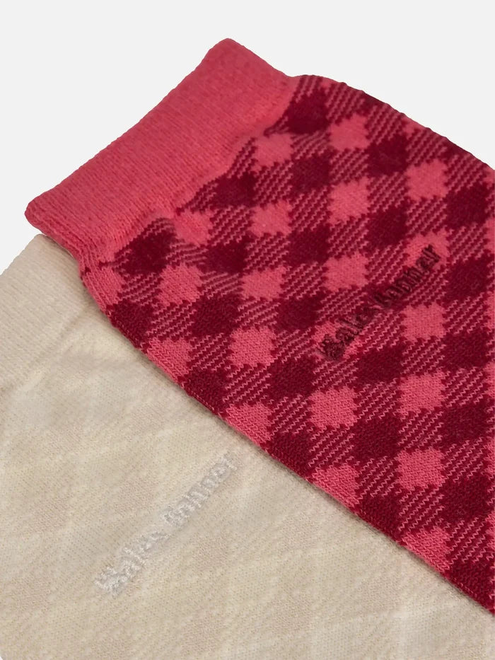 ADIDAS ORIGINALS Wales Bonner x adidas Check Sock - Craft Pink/Clear Brown - Crew Socks ÇORAP