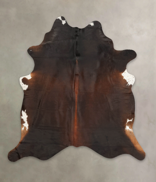 Brown with Red Cowhide Rug #B2837