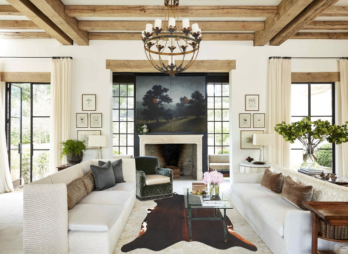 Brown with Red Cowhide Rug #B2837