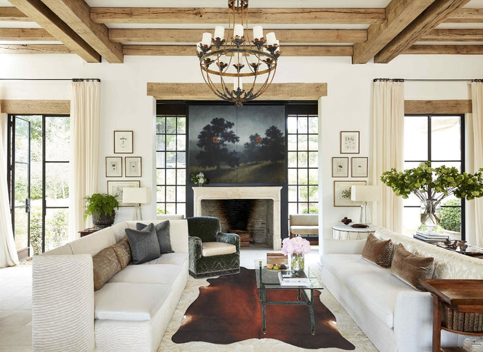Brown with Red Cowhide Rug #B2631