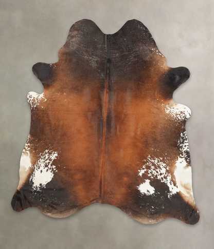 Brown with Red Cowhide Rug #B2646