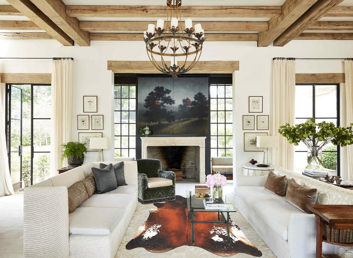 Brown with Red Cowhide Rug #B2646